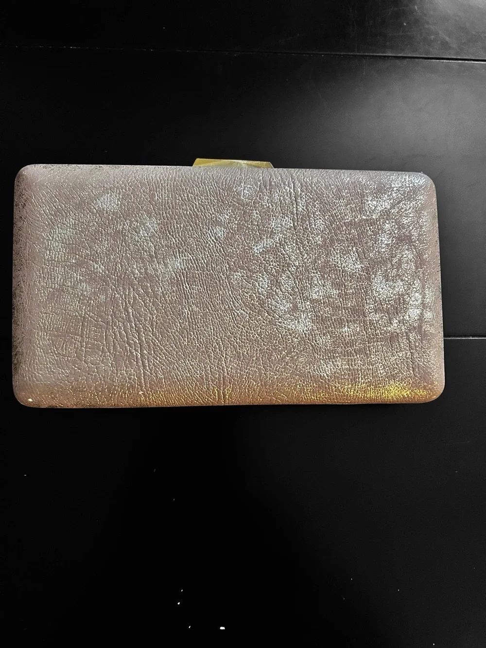Sondra Robert's Hard Shell Clutch Bag Rose Gold